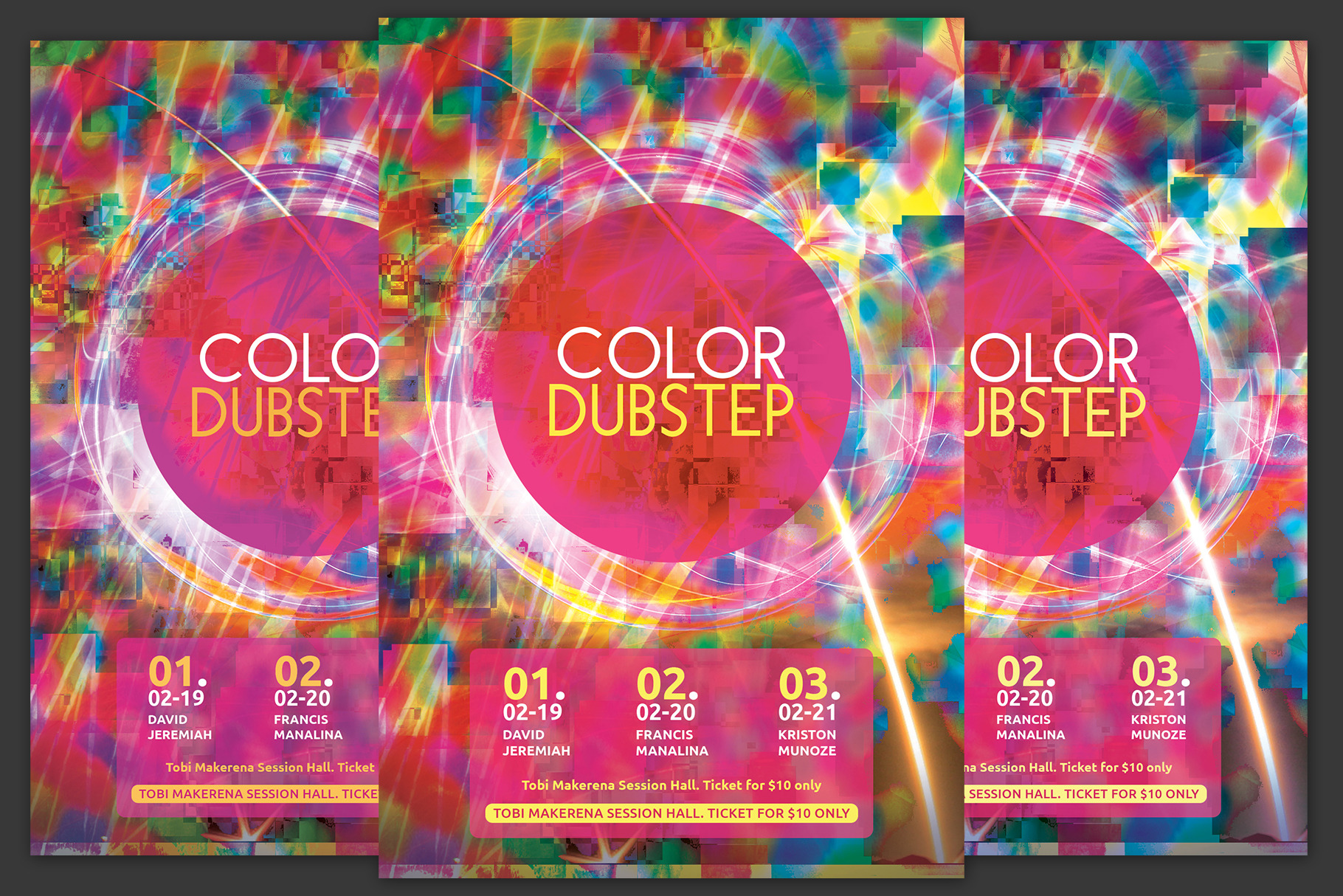 Color Dubstep Flyer, a Flyer Template by KiraYamato Design Studio