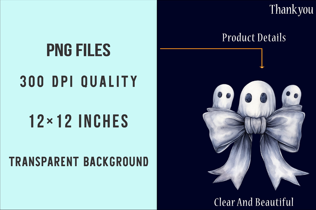 Watercolor Halloween Bow Ribbon PNG, an Illustration by SinaCreation (Photo 6 of 7)