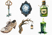 Watercolor Creepy Halloween Clipart, an Illustration by Craft Nest (Thumbnail 3 of 6)
