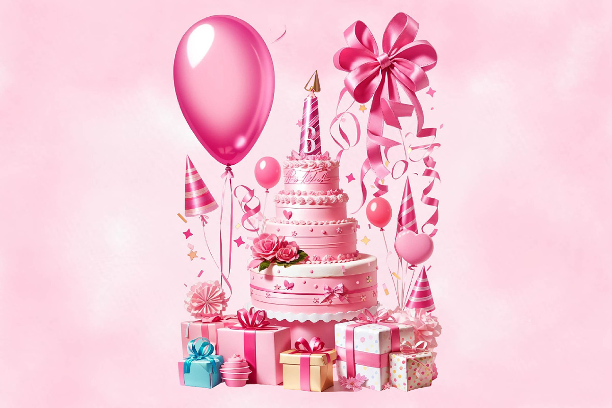 Pink Birthday Sublimation Clipart, a Seasonal Illustration by Craft Nest (Photo 4 of 5)
