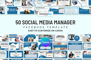Social Media Manager Canva Template, a Social Media Template by Snapybiz