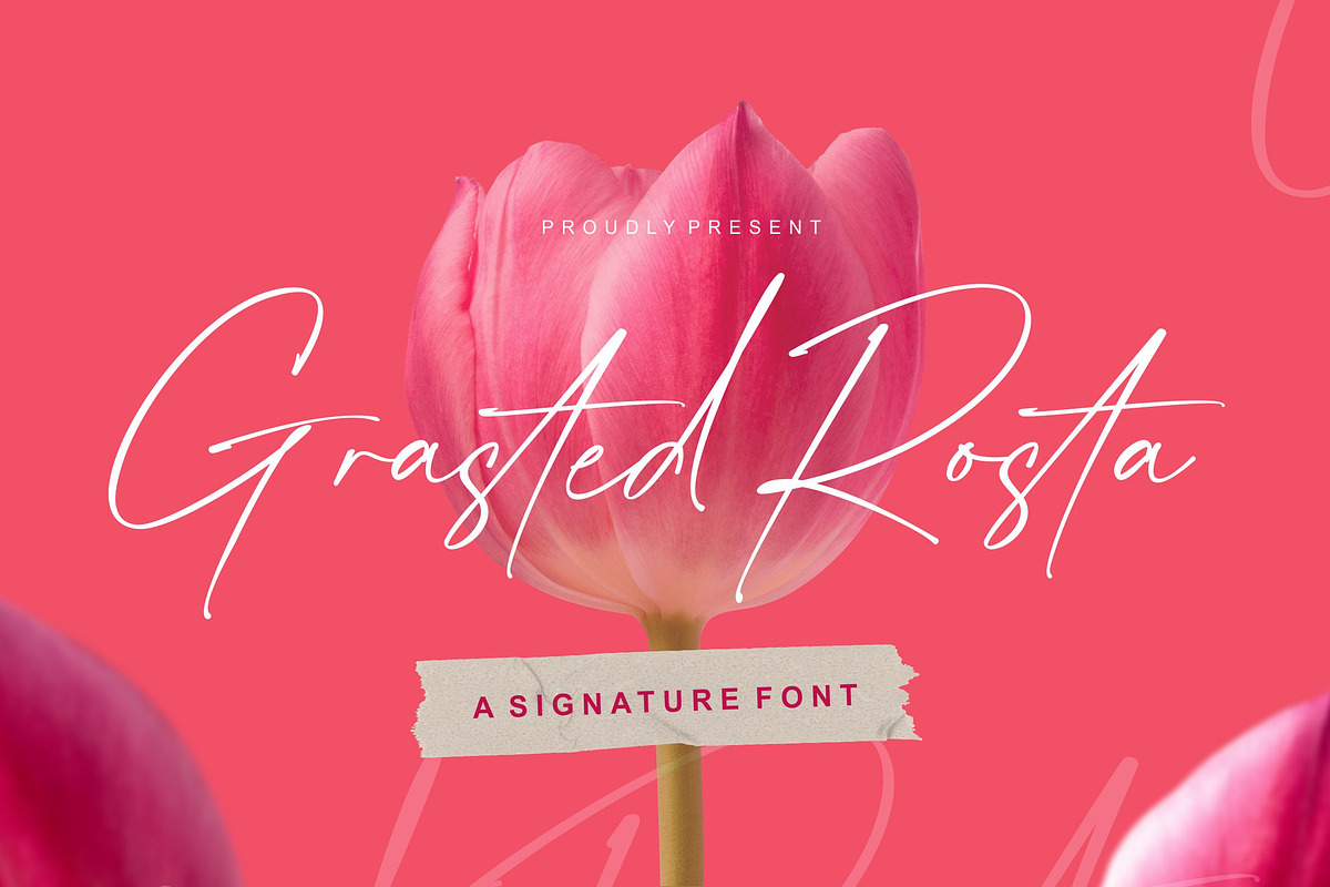 Grasted Rosta, a Script Font by ErgibiStudio (Photo 1 of 11)