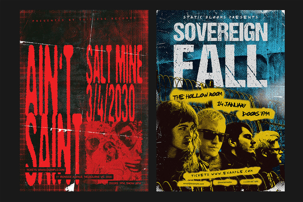 Grunge Gig Poster Template Pack, a Poster Template by Bornx Design (Photo 3 of 9)