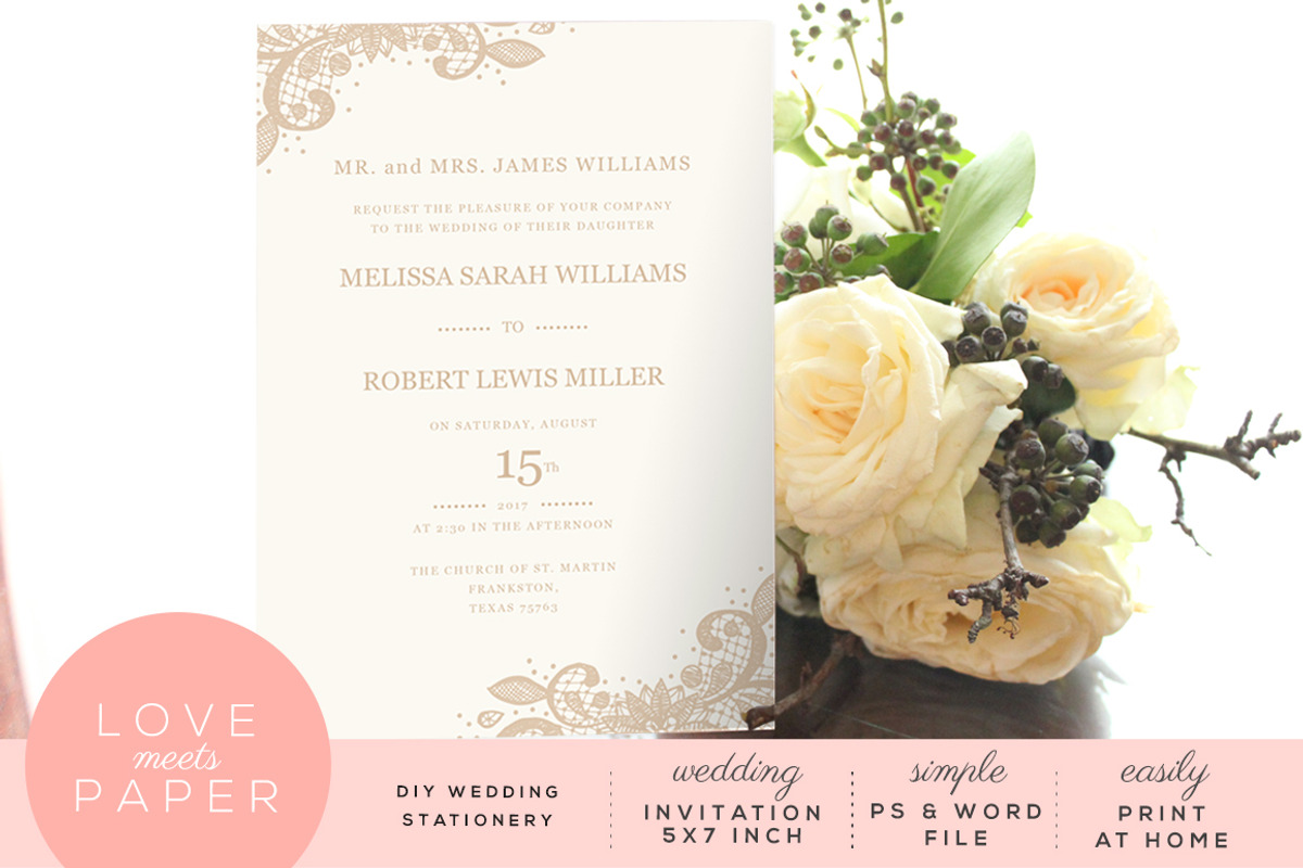 Wedding Invitation Template  I1011, an Invitation Template by Love Meets Paper (Photo 1 of 2)