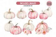 Pink Floral Pumpkin Clipart, an Illustration by TatiMockup (Thumbnail 3 of 4)