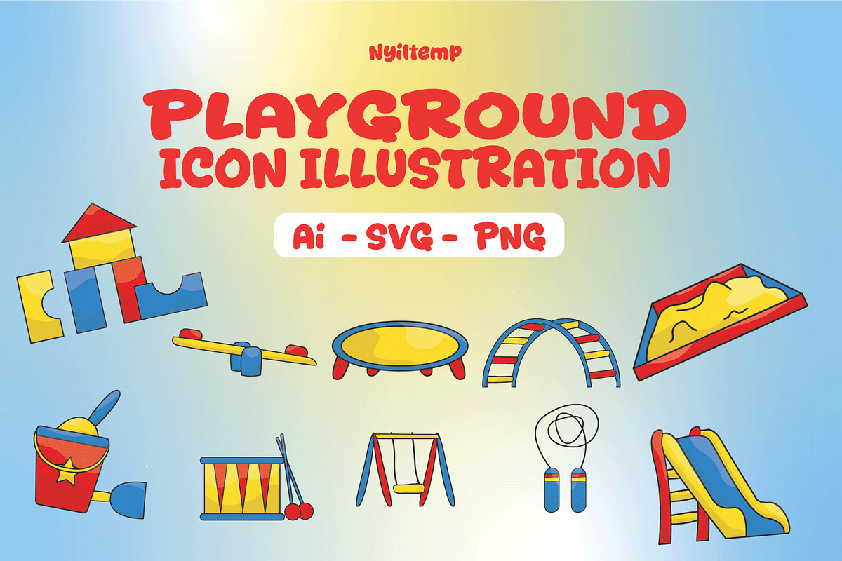 Playground Icon Illustration, a Solid Icon by nyilstudio