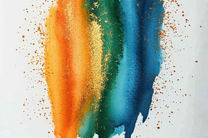 Abstract Watercolor Painting Gold Gl, an Abstract Photo by Pixeness Studio