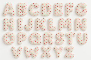 Alphabet letters with red hearts, su, a Photo by Dvoevnore photos
