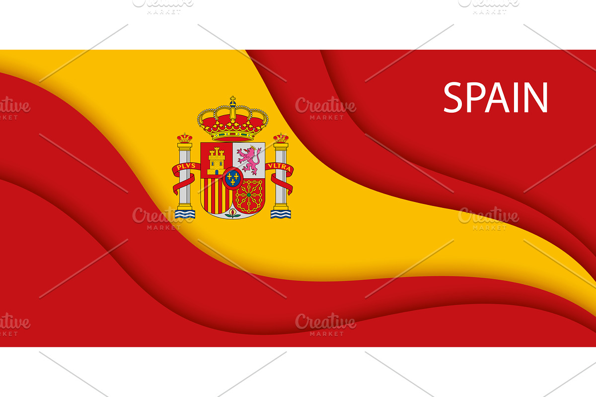 Paper cut national flag of Spain, an Object Illustration by Vector Tradition