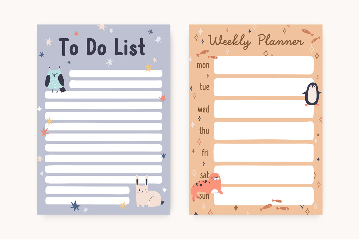 Planner and diary page templates set, a Decorative Illustration by Good Studio (Photo 2 of 7)