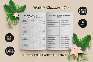 2023 Yearly Planner KDP Interior