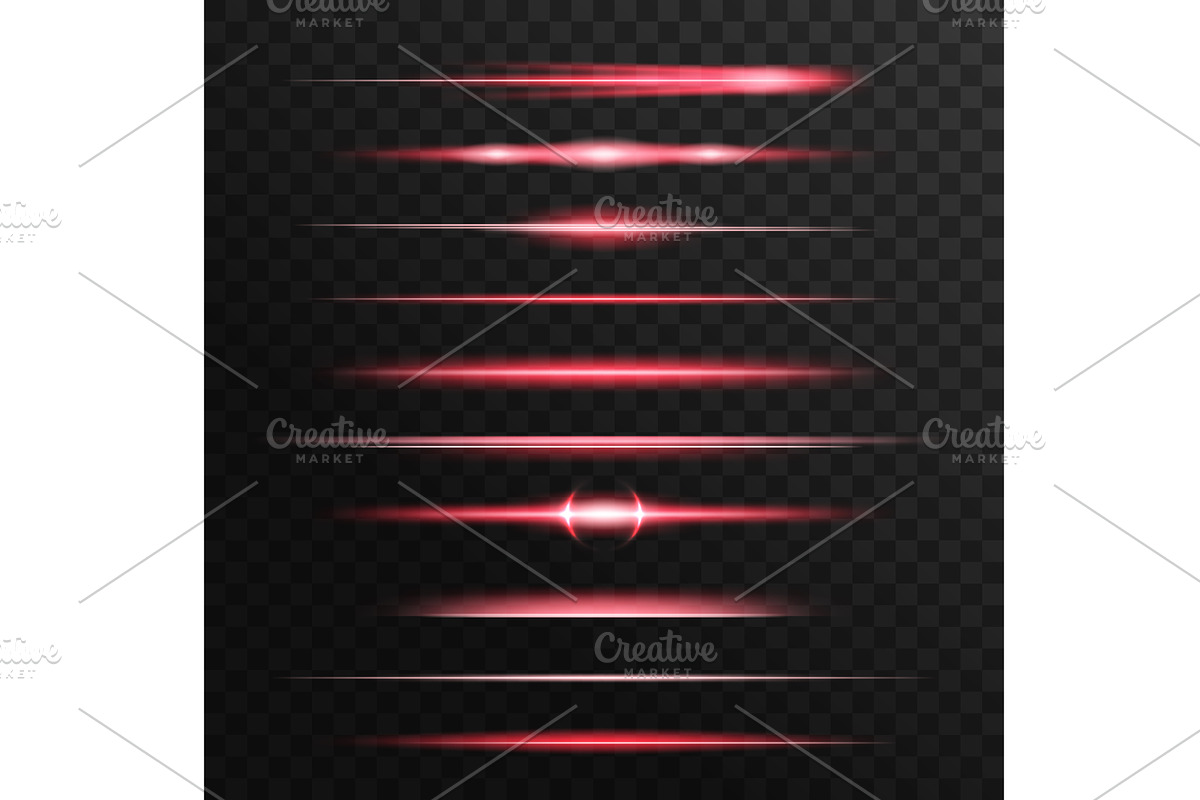 Red light flashes, glow lines, an Illustration by Vector Tradition ...