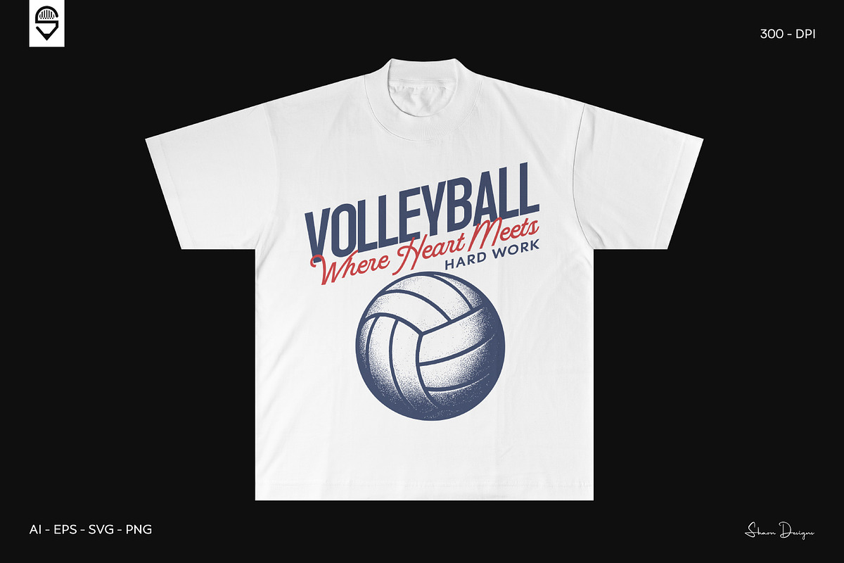Vintage Volleyball Lover T-Shirt, a Sport Illustration by shaondesigns (Photo 3 of 6)