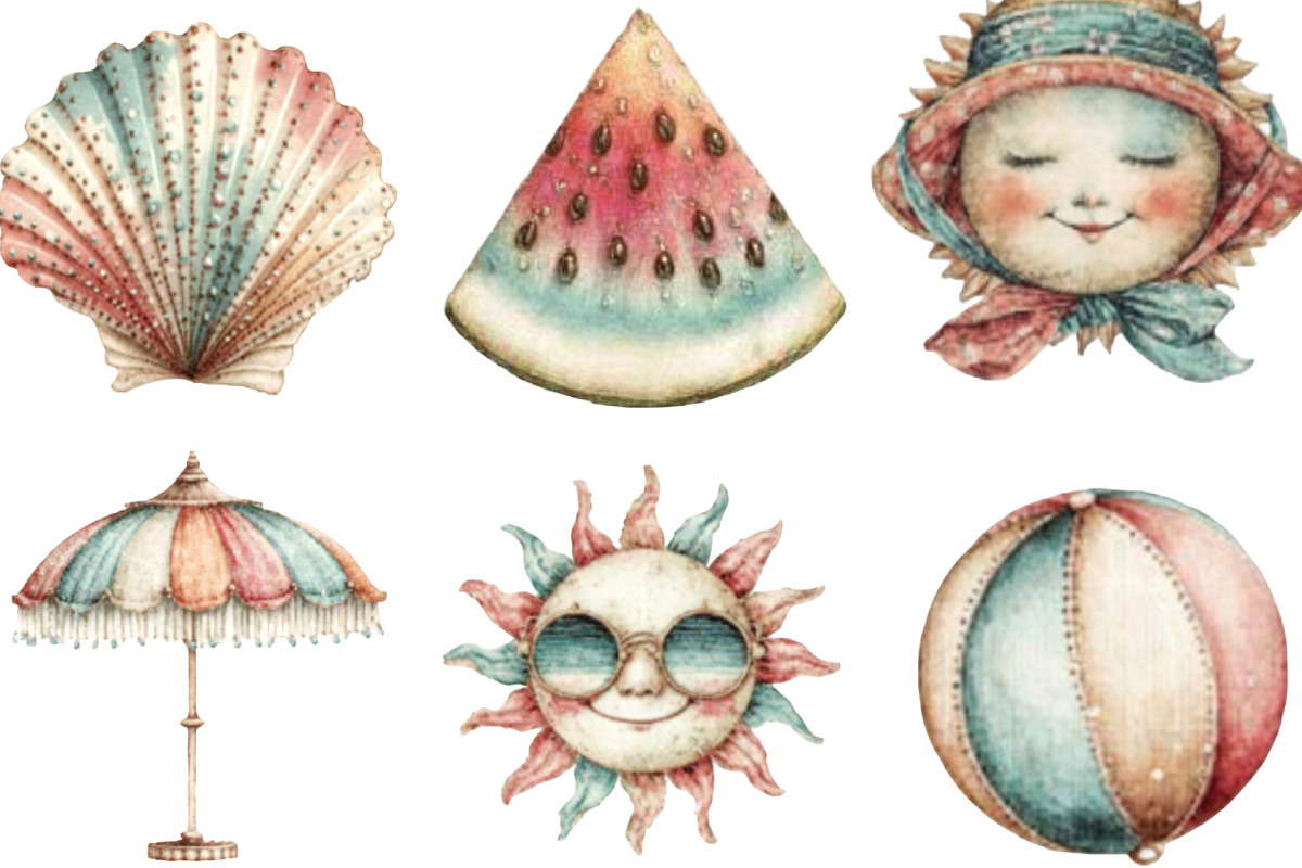 Whimsical Summer Clipart PNG, an Illustration by Designking (Photo 3 of 5)