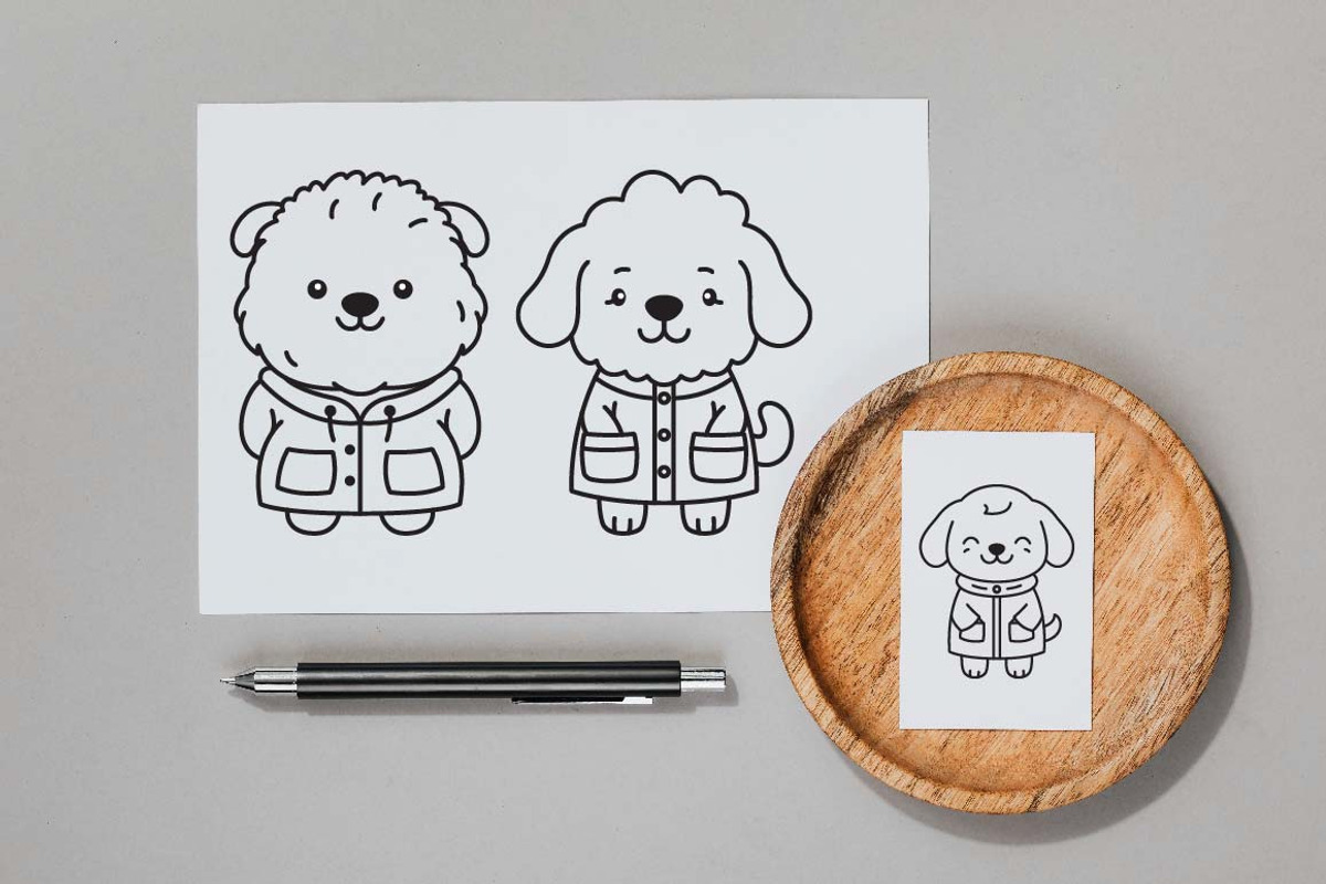 12 Cute Dog Wearing Jacket Coat, an Animal Illustration by jongcreative (Photo 4 of 6)
