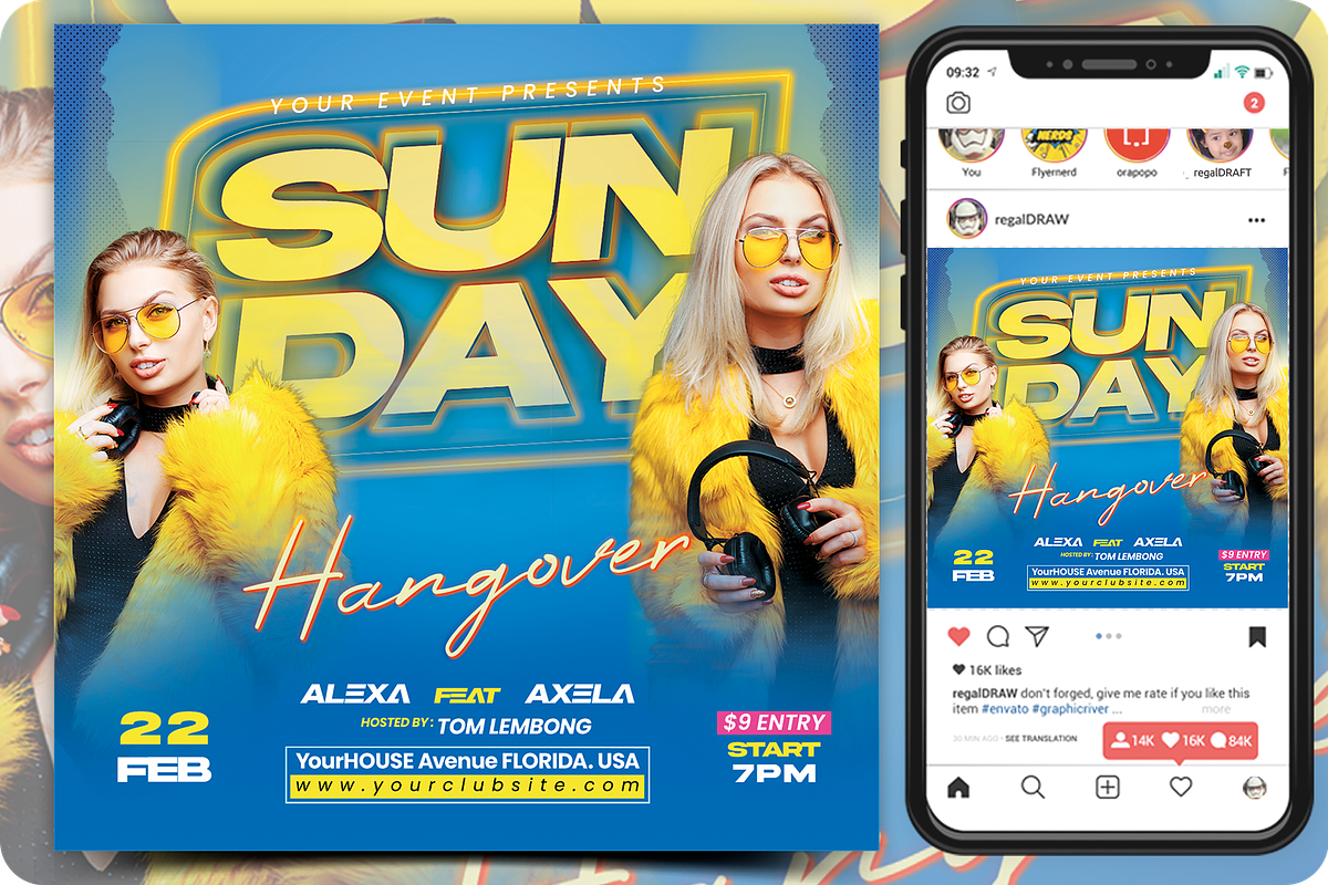 Sunday Hangover Flyer, a Flyer Template by regalDRAW (Photo 4 of 4)