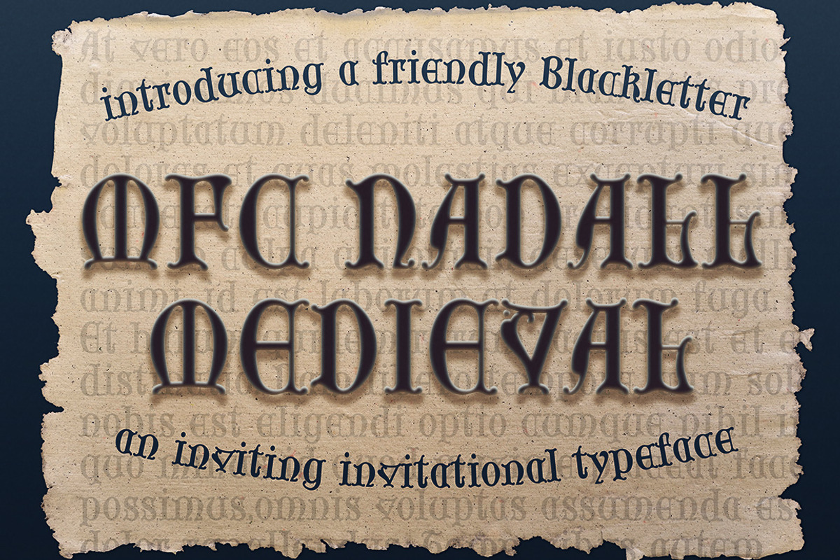 MFC Nadall Medieval, a Blackletter Font by Monogram Fonts Co. (Photo 1 of 5)