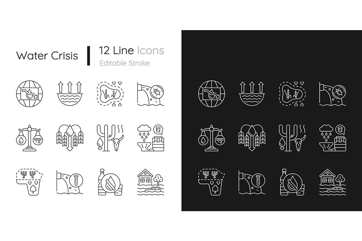 Environmental problems and solutions, an Outline Icon by IMG Visuals (Photo 14 of 23)