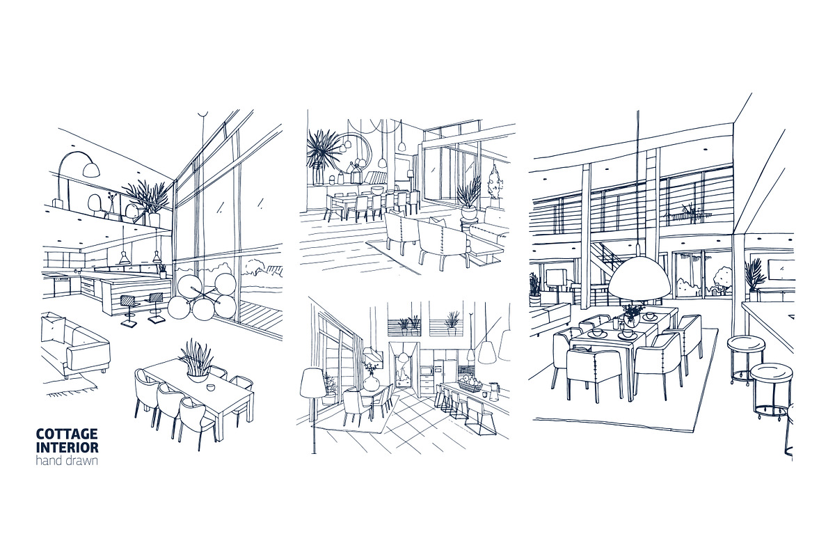 Cottage hand drawn interior, a Decorative Illustration by Good Studio (Photo 2 of 5)