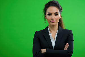 Confident business woman poses with, a Photo by Iftikhar Alam
