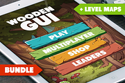 Wooden GUI and Game Level Map BUNDLE, an Illustration by wowu (Thumbnail 1 of 17)