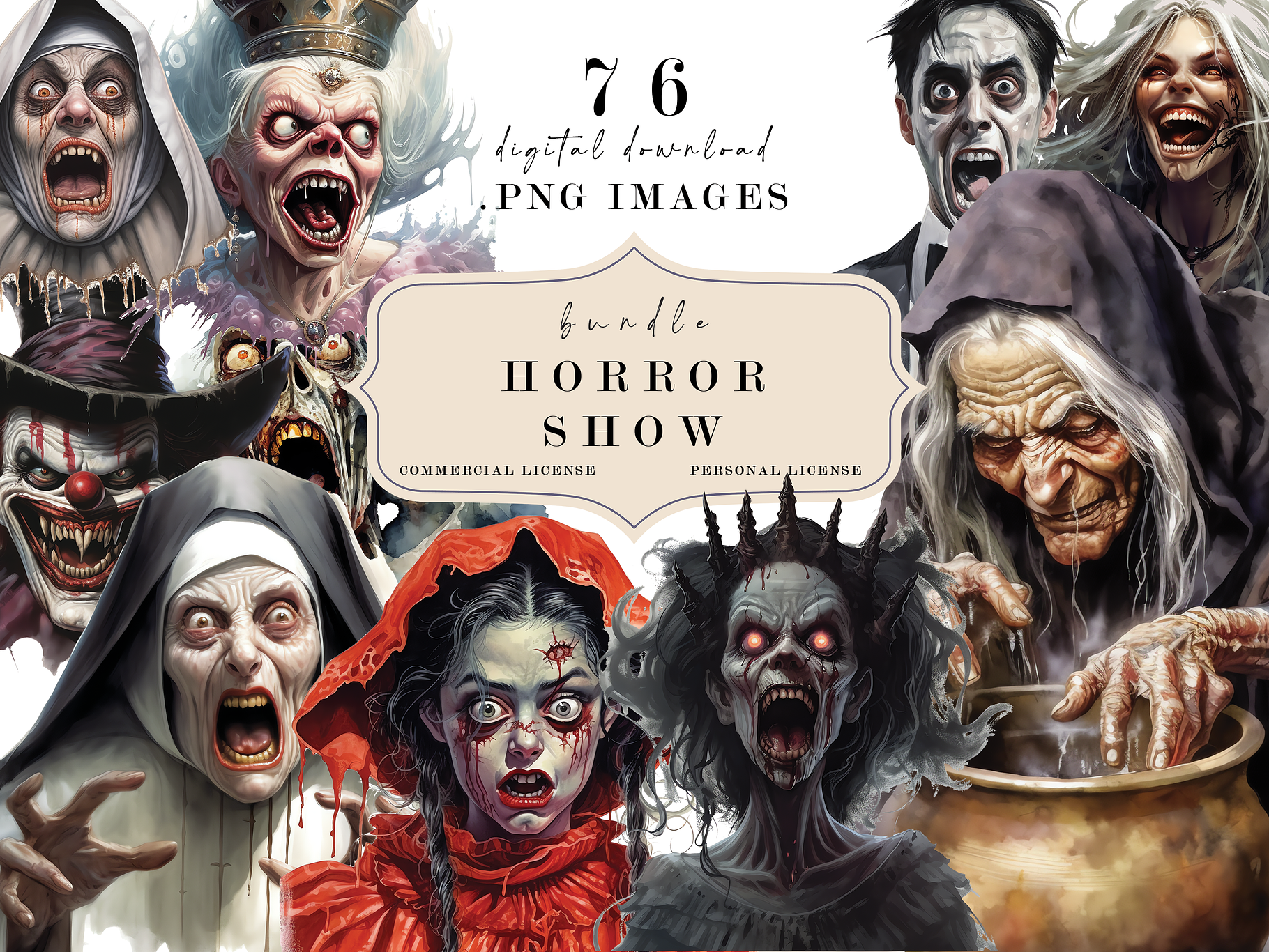 Scary Horror Monsters Creepy Clipart, a Person Photo by Redwood Digital Art