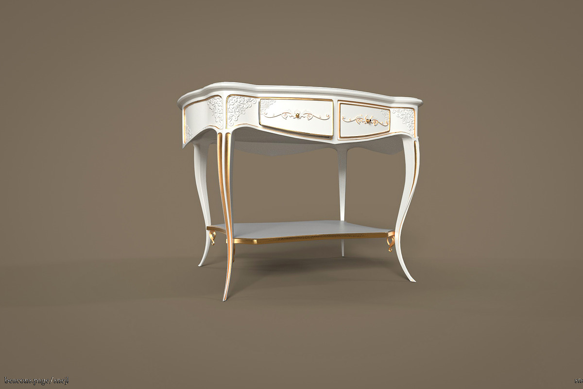 Vintage table, a Furniture 3D Model by Snji | 3D Models (Photo 12 of 18)
