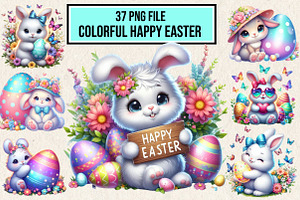 Colorful Happy Easter Sublimation Bu, an Illustration by Wow Magic