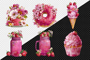 Whimsical Pink Sweet Summer Clipart, a Seasonal Illustration by Creative Art (Thumbnail 8 of 8)