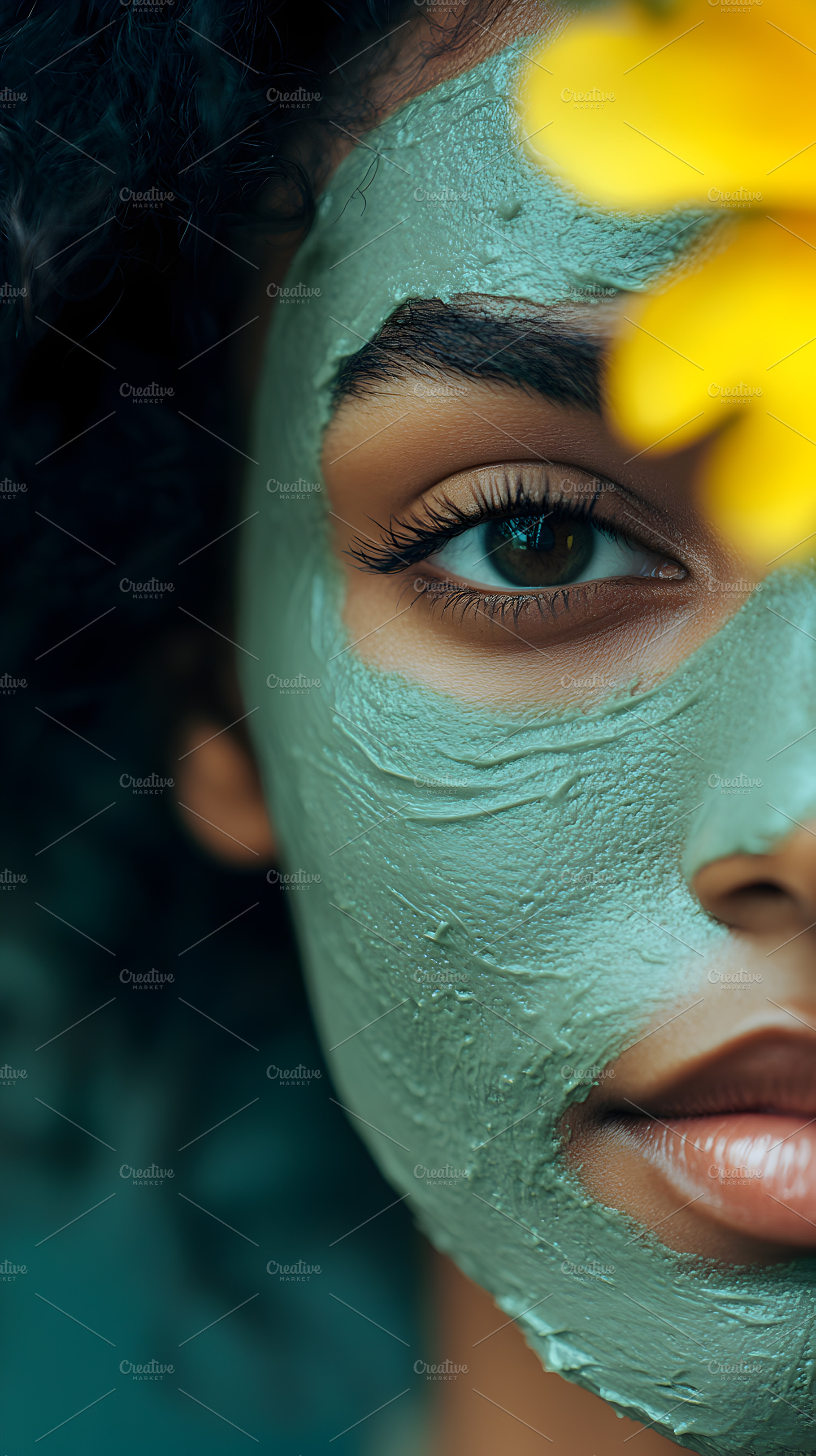 Green clay face mask skincare closeu, a Beauty & Fashion Photo by Photostock