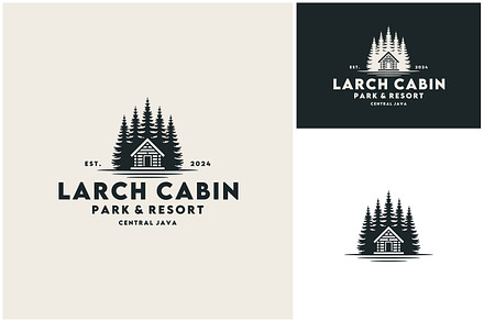 Log Cabin Pine Tree Forest Logo, a Branding & Logo Template by Enola99d