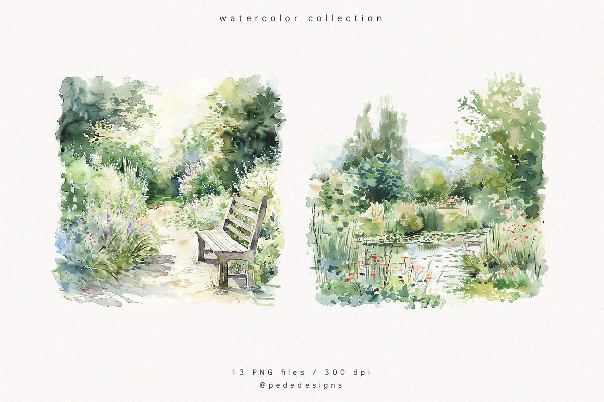Monet's Garden, a Decorative Illustration by PeDe Designs (Photo 2 of 13)