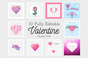 10 Fully Editable Valentine Design, an Illustration by FSY Creative Lab (Thumbnail 1 of 11)