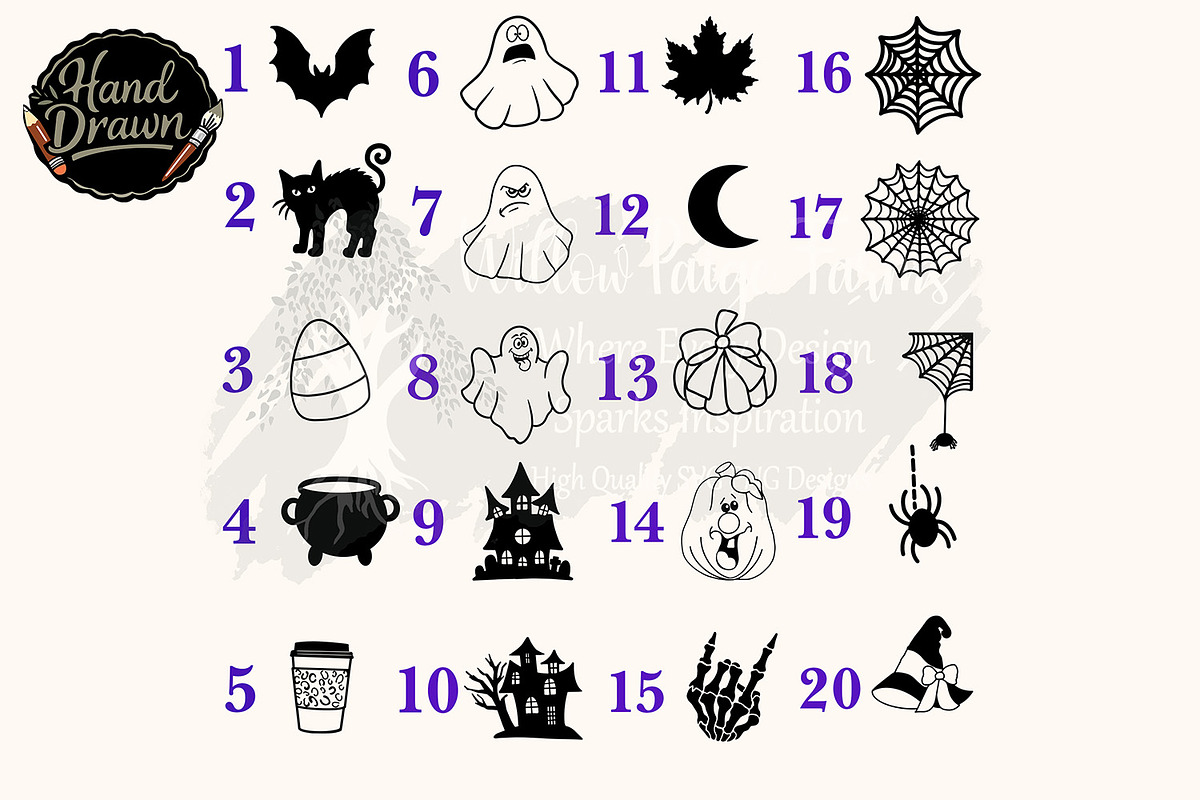 Halloween Stamps for Procreate, a Shape Add-On by Willow Paige Farms (Photo 3 of 5)