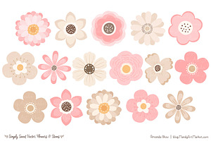 Soft Pink Flowers Clipart