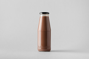 Chocolate milk bottle mockup JPEG, a Food & Drink Photo by Shablon