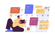 People plan schedule in calendar set, a Person Illustration by Good Studio (Thumbnail 3 of 4)