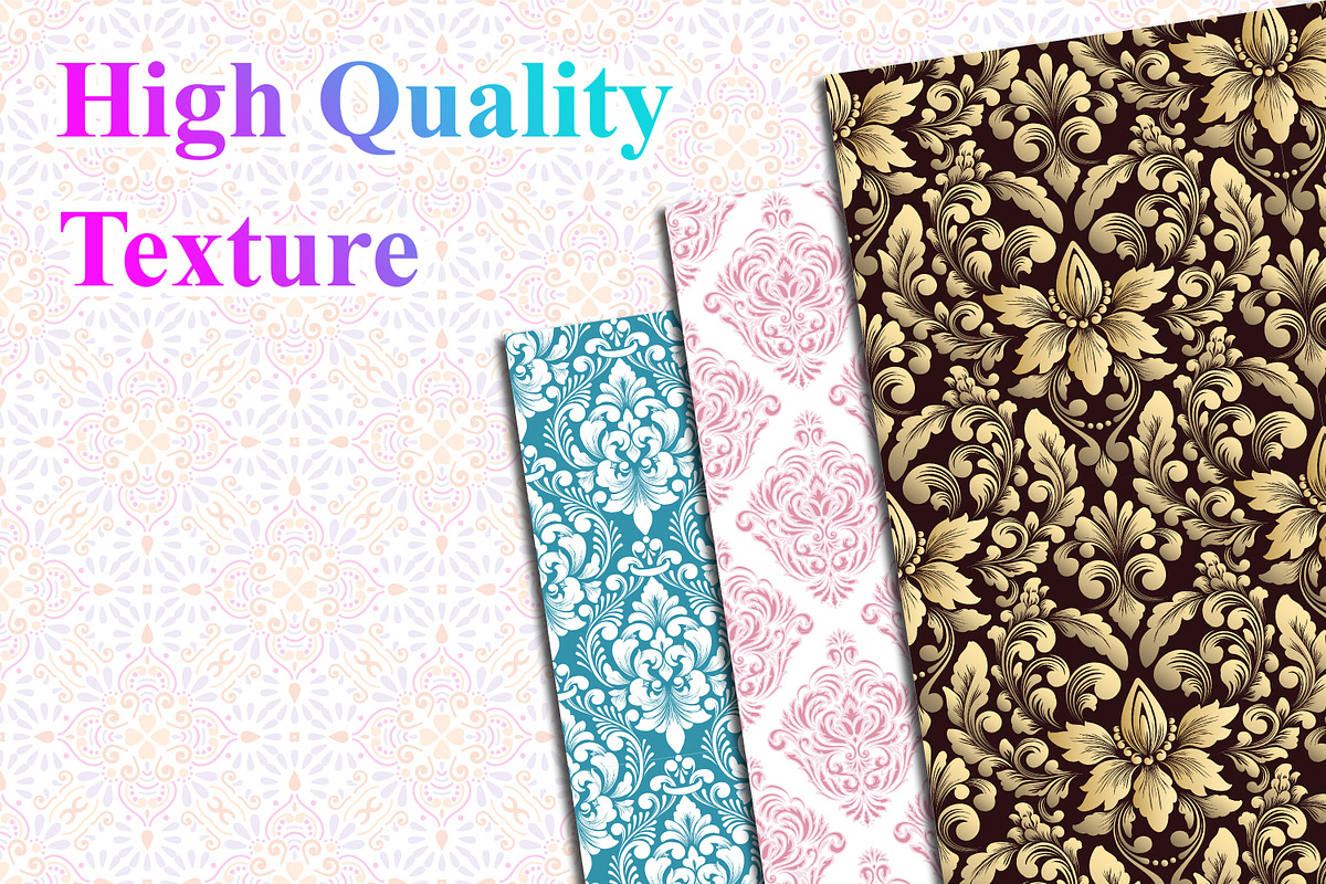 Damask Seamless Patterns, a Pattern Graphic by Digital Studio (Photo 2 of 6)