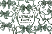Green Bow Frames Clipart, an Illustration by TatiMockup (Thumbnail 1 of 4)