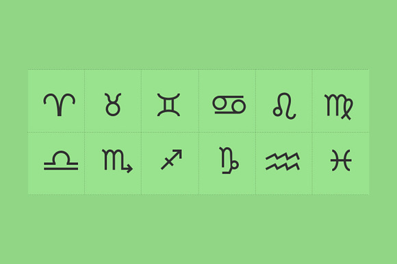 12 Horoscope Symbol Icons