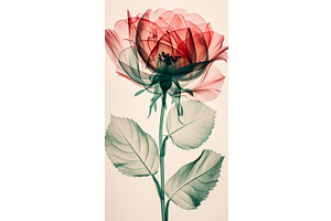 Abstract X-ray Rose Flower Art, an Illustration by tilialucida