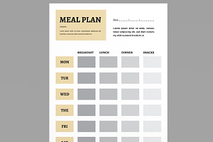 Healthy Meal Planner Layout