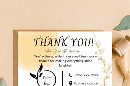 Simple Business Thank You Card, a Business Card Template by Franzzih Art