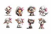 Animals with Pink Bow Clipart PNG, an Illustration by Daily.Designs (Thumbnail 3 of 7)