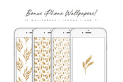 Gold Leaf Design Set, an Object Graphic by Lilac Paperie (Thumbnail 5 of 6)
