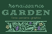 Renaissance Garden Patterns & Fonts, a Pattern Graphic by Liz Kohler Brown (Thumbnail 1 of 16)