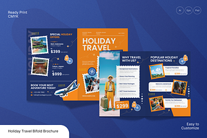 Holiday Travel Bifold Brochure, a Brochure Template by Annora Studio
