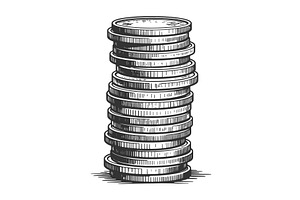 Stack of Coins Finance Wealth vector, a Finance Illustration by AlexArt