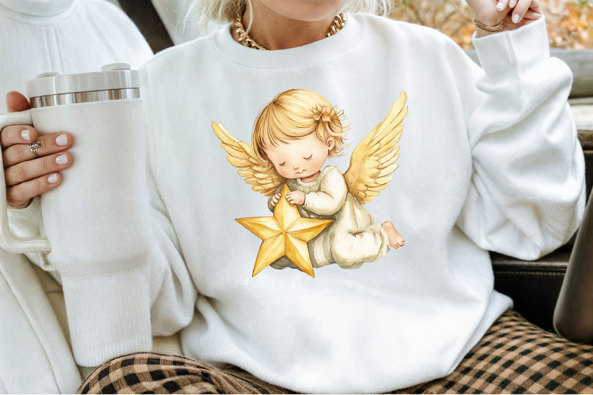 Angel Clipart Baby Angel Clipart Set, an Illustration by Sublimation Artist (Photo 4 of 6)