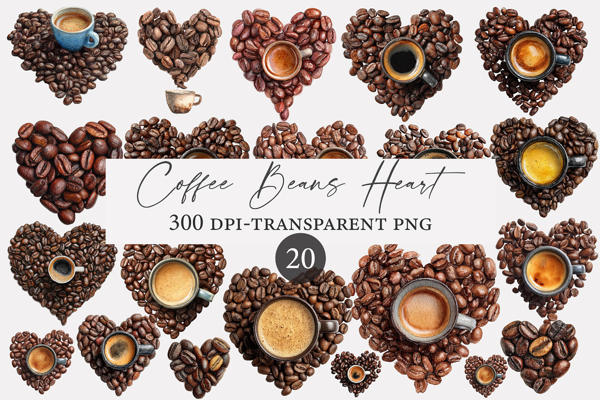 Coffee Beans Heart Clipart, an Illustration by Designworld (Photo 1 of 5)